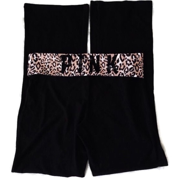 PINK Victoria's Secret Pants - Victoria’s Secret Cheetah Sequin YogaPants Bootcut